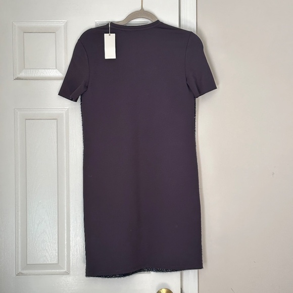 Brand New Tory Burch Tinsel Sparkle Short Sleeve Shift Party Dress Navy Blue XS - Picture 2 of 7